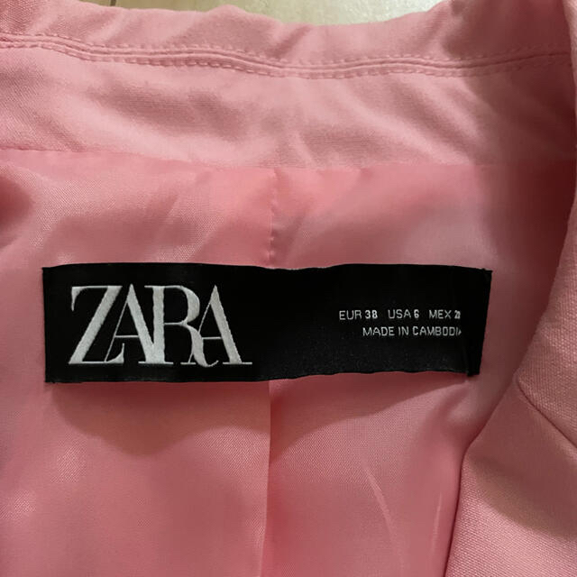 ZARA(ザラ)の【新品未使用タグ付】 ZARA ザラ ジャケット ピンク 38 M レディースのジャケット/アウター(テーラードジャケット)の商品写真