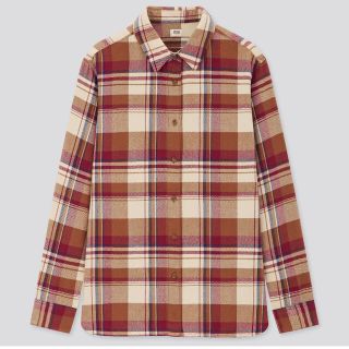 ユニクロ(UNIQLO)のフランネルチェックシャツ　赤(シャツ/ブラウス(長袖/七分))