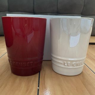 ルクルーゼ(LE CREUSET)のル・クルーゼ ペアショートタンブラー チェリーレッド＆ホワイトラスター(グラス/カップ)