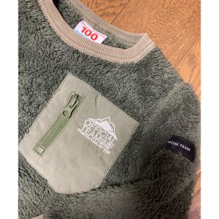 ニードルワークスーン(NEEDLE WORK SOON)のフリース　プルオーバー　NEEDLE WORK  カーキ　サイズ　100(Tシャツ/カットソー)