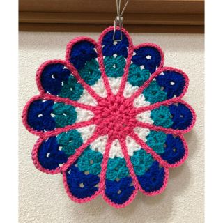 手編み　円座　ハンドメイド　お花(雑貨)