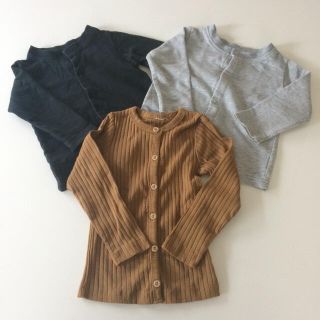 エイチアンドエム(H&M)の千趣会コットンスウェットスナップカーディガンH&Mリブカーディガン3枚セット80(カーディガン/ボレロ)