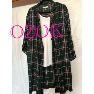 オゾック(OZOC)のお値下げ★美品★OZOKシャツワンピース　ロングシャツ(シャツ/ブラウス(長袖/七分))