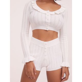 ヴィクトリアズシークレット(Victoria's Secret)の【新品】for love & lemons ルームウェア　ショートパンツ　白(ルームウェア)