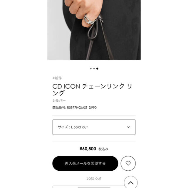 DIOR HOMME - DIOR CD ICON チェーンリンクリング L sizeの通販 by Re