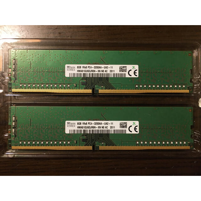 sk hynix DDR4-3200 8GB 2枚バルクメモリ　計16GB