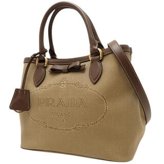 プラダ(PRADA)のプラダハンドバッグ キャンバス  ブラウン茶 カーキ 40802003928(ハンドバッグ)