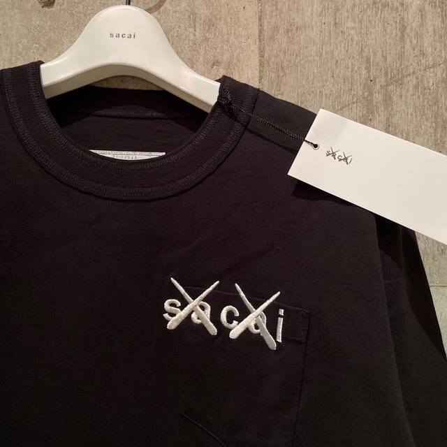 sacai KAWS ロンT BLACK×WHITE サカイ　カウズ