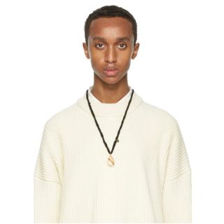21SS ジルサンダー ストーン×シルバーナチュラルネックレス