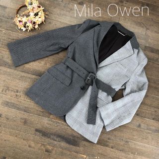 ミラオーウェン(Mila Owen)のmila owen ミラオーウェン　チェックジャケット　アシメカラー　0(テーラードジャケット)