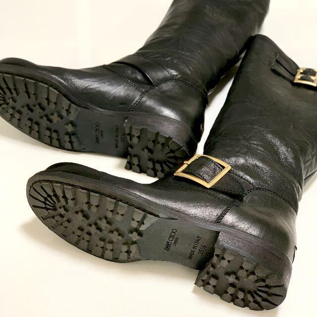 2940 ジミーチュウ レザー ファー エンジニアブーツ 黒 | www