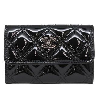 シャネル(CHANEL)のシャネル カードケース マトラッセ ダブルステッチ エナメル(財布)