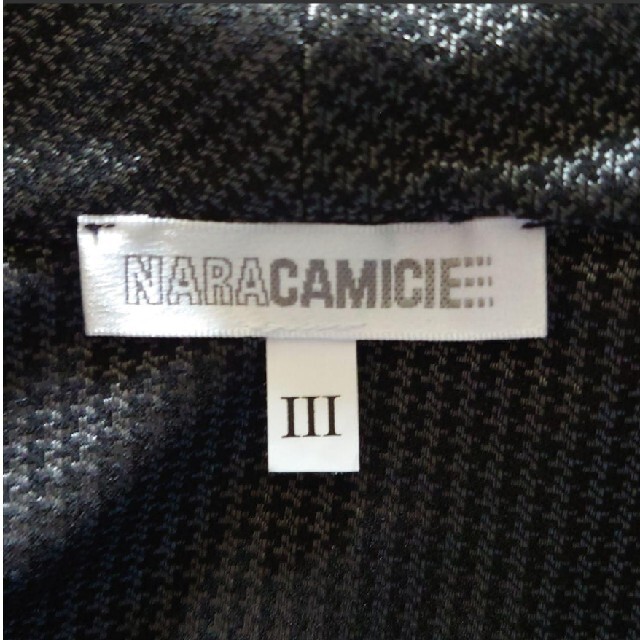 NARACAMICIE(ナラカミーチェ)のNARACAMICIE  変形千鳥ジャカードストレッチリボン付長袖シャツ レディースのトップス(シャツ/ブラウス(長袖/七分))の商品写真