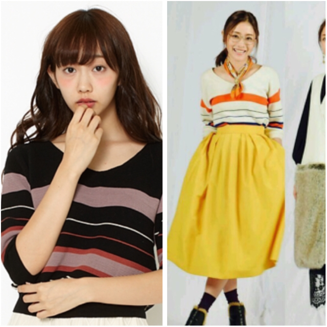 Lily Brown(リリーブラウン)の【ドラマ着用】16AW♥︎︎Lilybrown ボーダーニットプルオーバー レディースのトップス(ニット/セーター)の商品写真