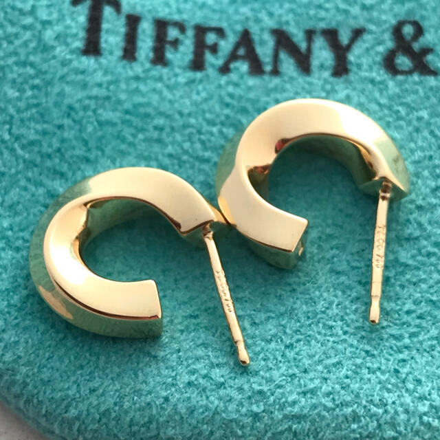 Tiffany K18YGナイフエッジ フープ ピアス美品 | www.innoveering.net