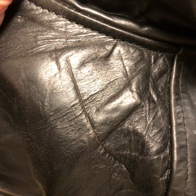 エアロレザー　ハーフベルト　ブラック36 メンズのジャケット/アウター(レザージャケット)の商品写真
