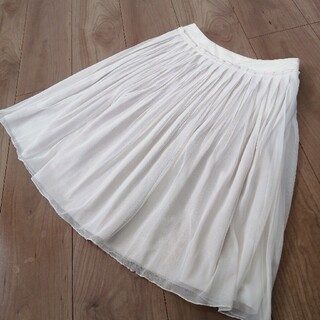 アナイ(ANAYI)の美品　アナイ　チュールスカート　レーススカート　ホワイト(ひざ丈スカート)