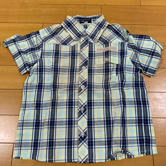 kumikyoku（組曲）(クミキョク)のサイズ100 半袖シャツ チェックシャツ クミキョク　未使用 キッズ/ベビー/マタニティのキッズ服男の子用(90cm~)(Tシャツ/カットソー)の商品写真
