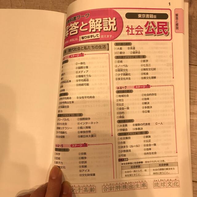 【未使用】教科書ワ－ク   社会公民　東京書籍版 エンタメ/ホビーの本(語学/参考書)の商品写真