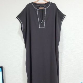 シマムラ(しまむら)の近藤千尋　フレンチスリーブ　配色ステッチ　ワンピース　てら　MUMU　グレイル(ロングワンピース/マキシワンピース)