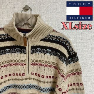 トミーヒルフィガー(TOMMY HILFIGER)の【希少】TOMMY HILFIGER  ハーフジップ ニット ノルディック柄(ニット/セーター)