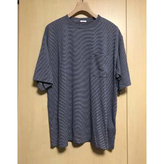 コモリ(COMOLI)のcomoli コモリ ウール天竺 半袖クルー border サイズ3(Tシャツ/カットソー(半袖/袖なし))