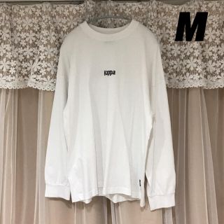 カッパ(Kappa)の【美品】Kappa×GU コラボ ビッグシルエット ロングTシャツ ホワイト L(Tシャツ/カットソー(七分/長袖))