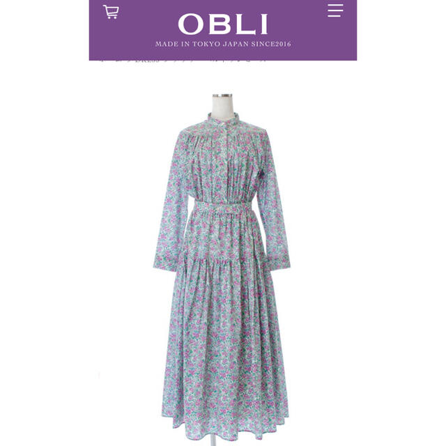 obli フラワーベルトワンピース