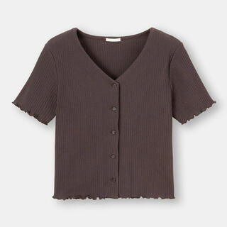 ジーユー(GU)のリブメロークロップドカーディガン GU(Tシャツ(半袖/袖なし))