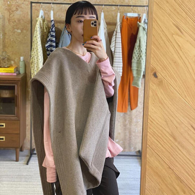 meer. Wool city cape ケープ　ポンチョ　ベージュ