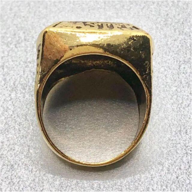 【新品 美品】20号 ビンテージ フリーメイソン ゴールド ユニセックス リング メンズのアクセサリー(リング(指輪))の商品写真