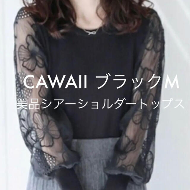 cawaii - 極美品 腕に咲く満開の花。シアーショルダートップス ...