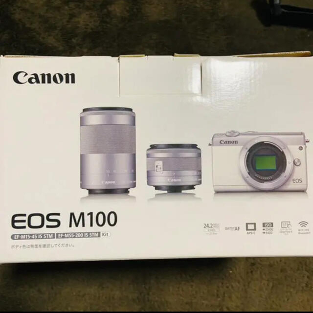 Canon(キヤノン)のCanon EOS M100 Wレンズキット WH スマホ/家電/カメラのカメラ(ミラーレス一眼)の商品写真