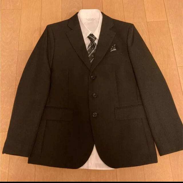 [美品]卒業式 男の子 スーツ 160cm 黒　ELLE
