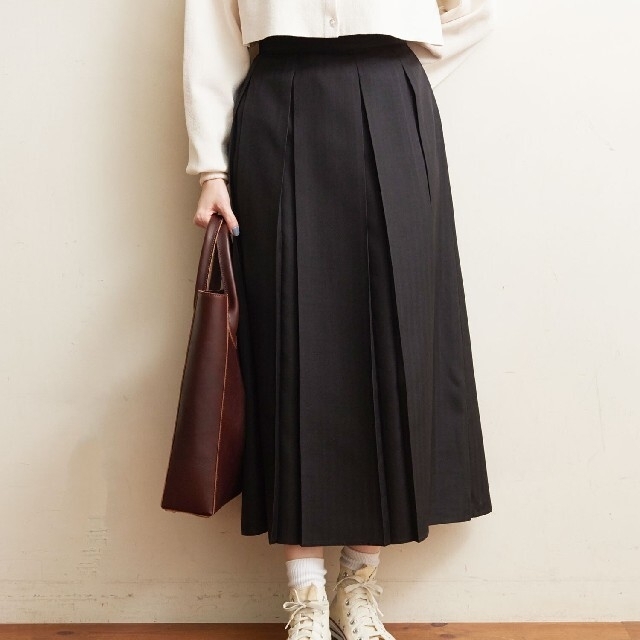 fig London(フィグロンドン)のfig london wool mood　boxpleats スカート 　 レディースのスカート(ロングスカート)の商品写真