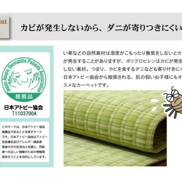 日本製 洗えるPPカーペット グリーン江戸間2畳 約174×174cm　バルカン 2