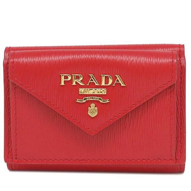 堅実な究極の PRADA 三つ折り財布 ミニウォレット サフィアーノレザー ...