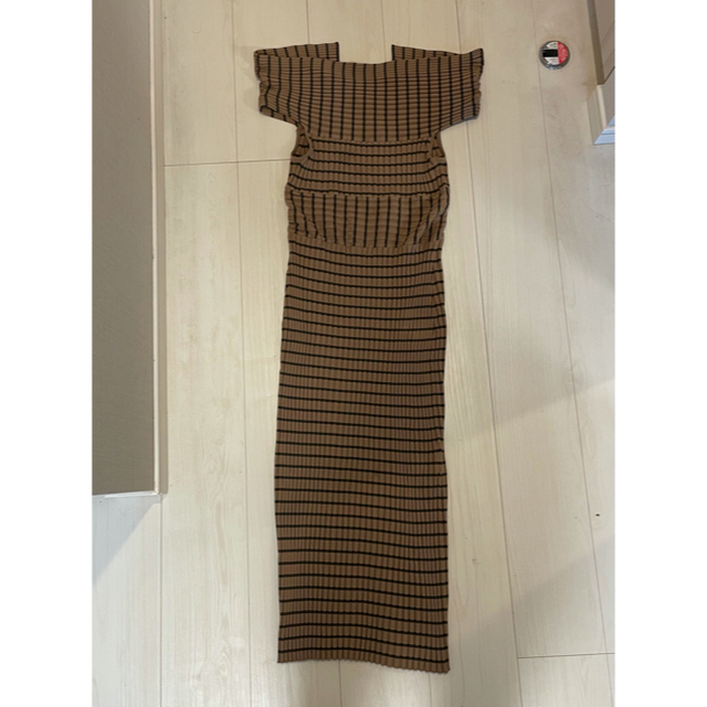 snidel - Herlipto / Stripe Ribbed-Knit Midi Dressの通販 by shop｜スナイデルならラクマ 通販セール
