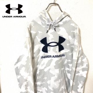 アンダーアーマー(UNDER ARMOUR)のアンダーアーマー　プルオーバー　パーカー　迷彩　カモフラ　ビッグロゴ　メンズ　M(パーカー)