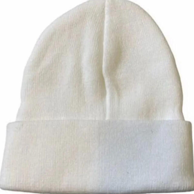新品　未使用　刺繍　祈手　プレイングハンド　チカーノ　ニット　ニット帽　ホワイト メンズの帽子(ニット帽/ビーニー)の商品写真