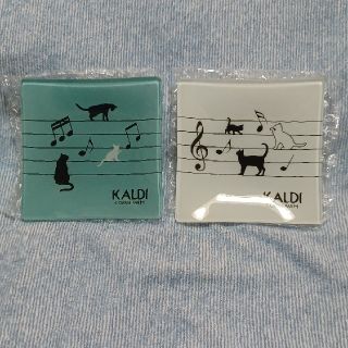 カルディ(KALDI)のKALDI  カルディ  猫の日  オリジナル ガラスプレート 2枚セット(食器)