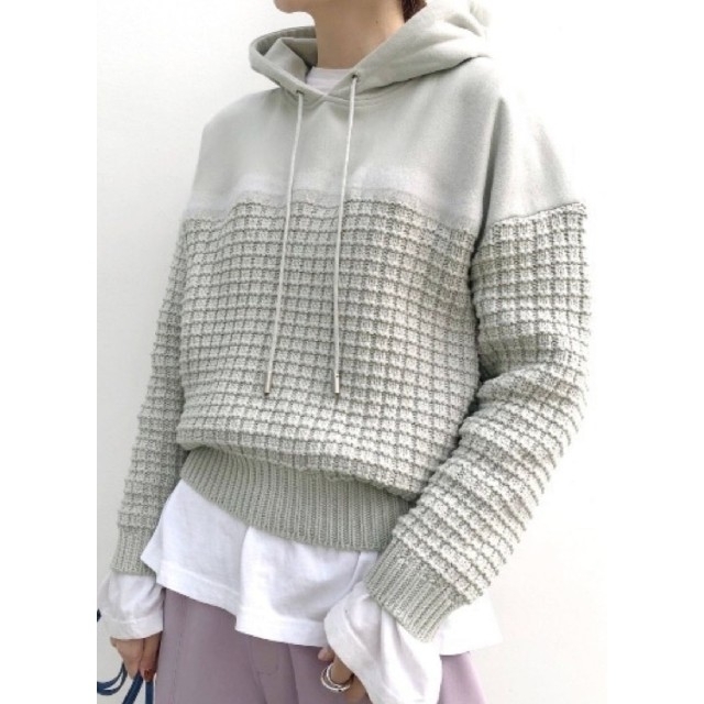 NEEDLE PUNCH KNIT HOODIE フーディ パーカー アメリ