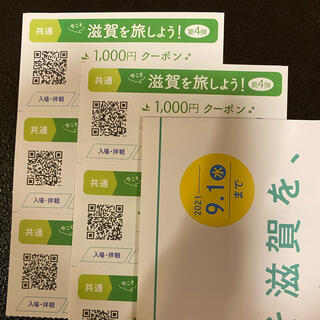 今こそ滋賀を旅しよう　第4弾   共通券6000円 しが周遊クーポン(ショッピング)