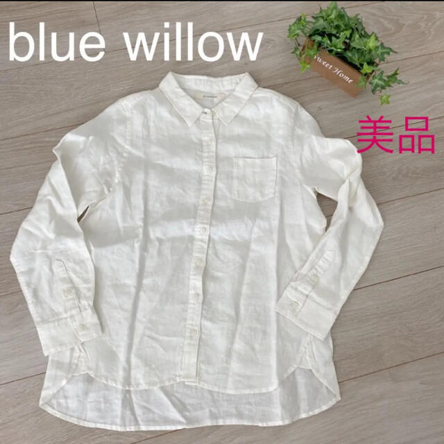 blue  willowリネンシャツ　美品　ブルーウイロー  レディースのトップス(シャツ/ブラウス(長袖/七分))の商品写真