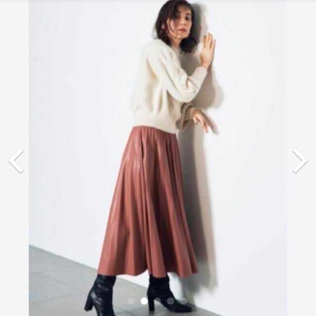 SNIDEL(スナイデル)の新品タグ付　レザープリーツスカート　BPNK SNIDEL レディースのスカート(ロングスカート)の商品写真