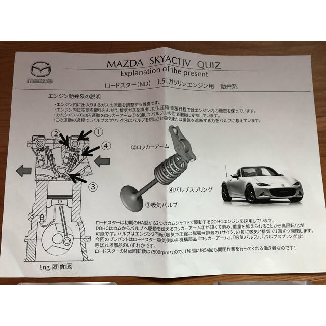 MAZDA NDロードスターエンジン部品　2019マツダオープンデー 1