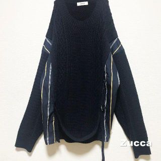 ズッカ(ZUCCa)の【Zucca】ズッカ ストライプ切替 ウエストベルト ケーブルニット(ニット/セーター)