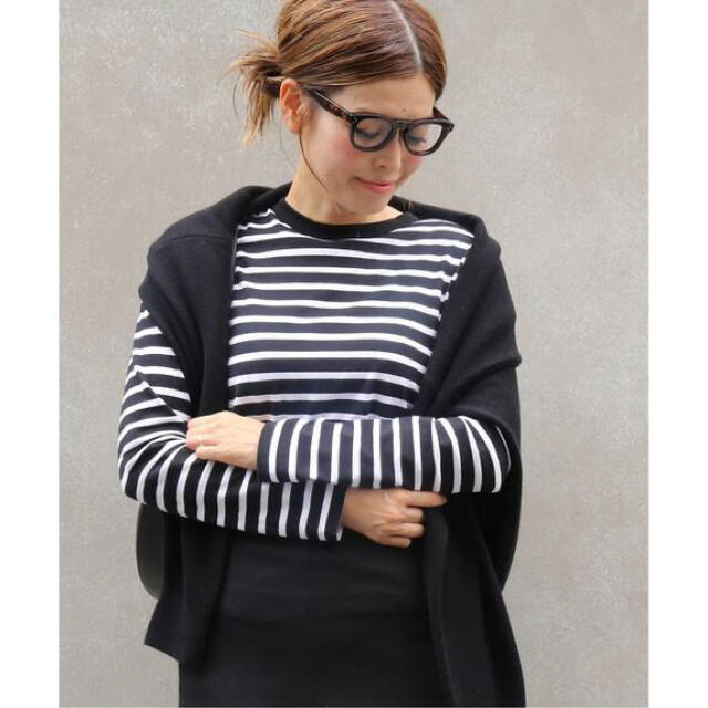 Deuxieme Classe COCO Stripe Tシャツ No5ブラック