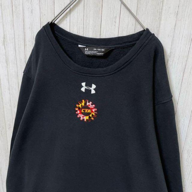 UNDER ARMOUR(アンダーアーマー)のアンダーアーマー　トレーナー　スウェット ビッグサイズ　刺繍　黒　XXL メンズのトップス(スウェット)の商品写真