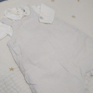 プチバトー(PETIT BATEAU)の【美品】プチバトー サロペット セット 長袖 6m/67cm(ロンパース)